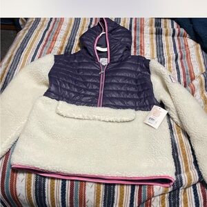 Ivory Ella Blue and Cream Puffer Jacket